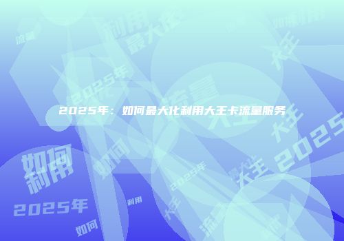 2025年：如何最大化利用大王卡流量服务