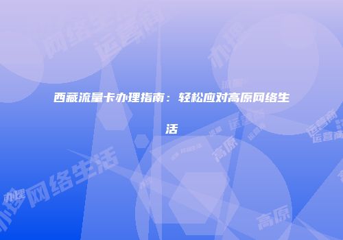 西藏流量卡办理指南：轻松应对高原网络生活