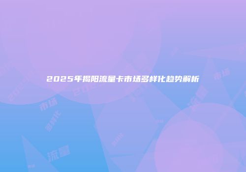 2025年揭阳流量卡市场多样化趋势解析