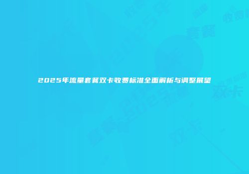2025年流量套餐双卡收费标准全面解析与调整展望