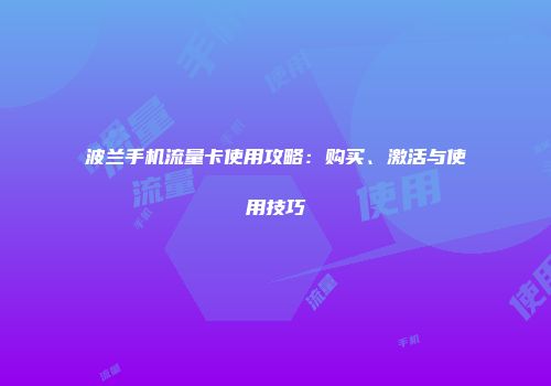 波兰手机流量卡使用攻略：购买、激活与使用技巧