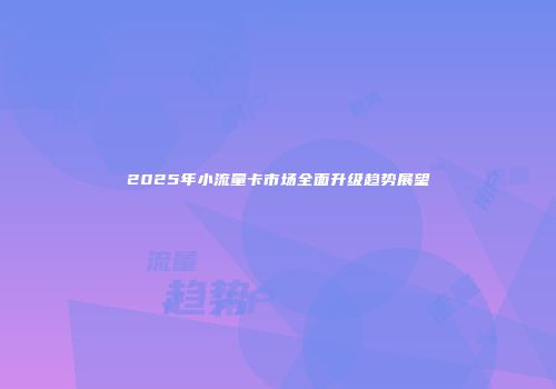 2025年小流量卡市场全面升级趋势展望