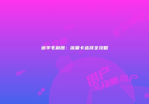 薅羊毛利器：流量卡选择全攻略