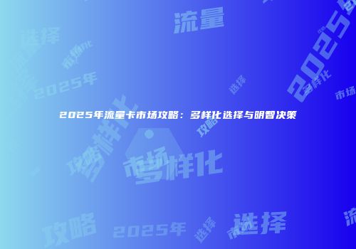 2025年流量卡市场攻略：多样化选择与明智决策