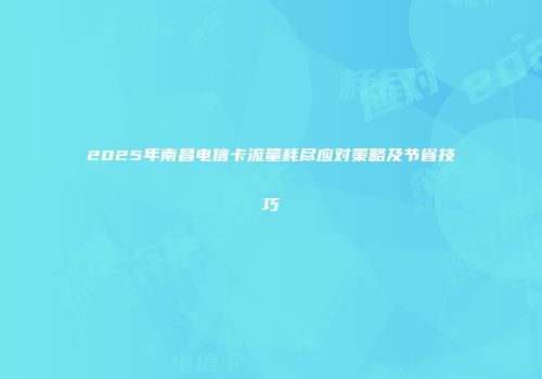 2025年南昌电信卡流量耗尽应对策略及节省技巧
