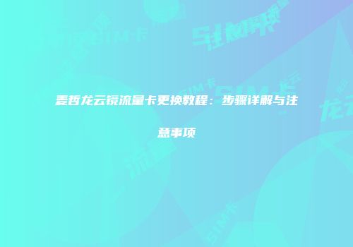 麦哲龙云镜流量卡更换教程：步骤详解与注意事项