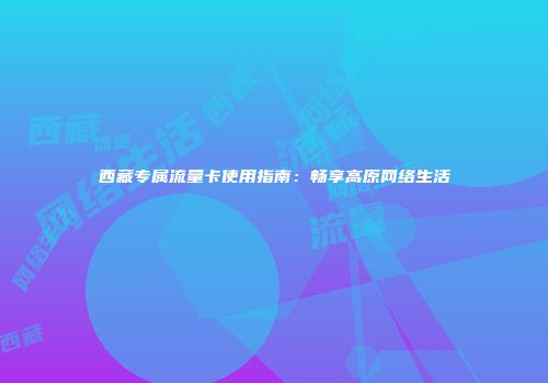 西藏专属流量卡使用指南：畅享高原网络生活