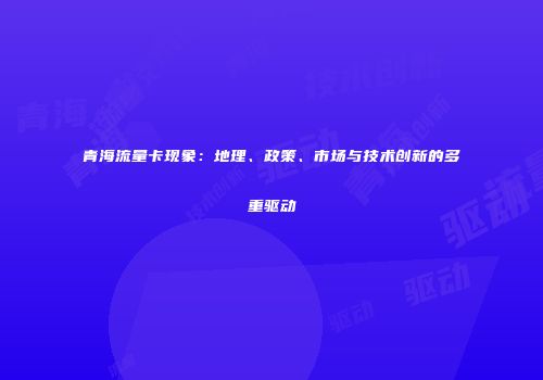 青海流量卡现象：地理、政策、市场与技术创新的多重驱动