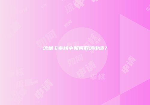 流量卡审核中如何取消申请？