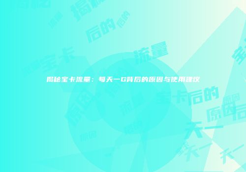 揭秘宝卡流量：每天一G背后的原因与使用建议