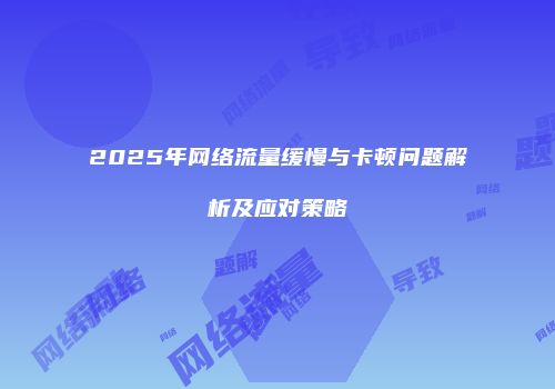 2025年网络流量缓慢与卡顿问题解析及应对策略