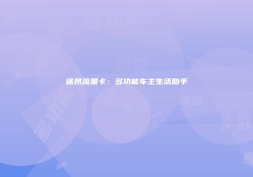 途昂流量卡：多功能车主生活助手