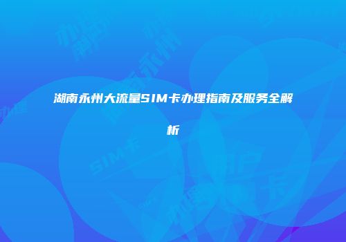 湖南永州大流量SIM卡办理指南及服务全解析