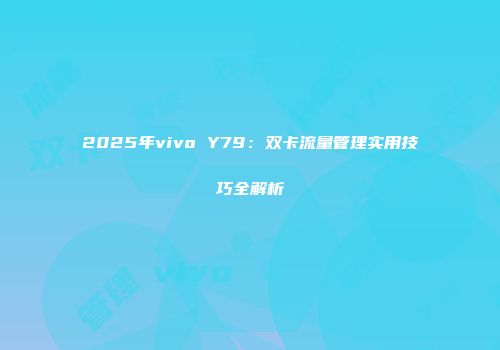 2025年vivo Y79：双卡流量管理实用技巧全解析
