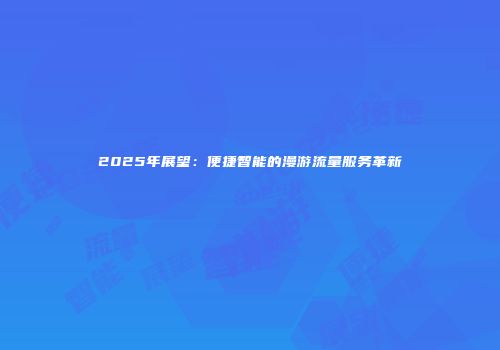 2025年展望：便捷智能的漫游流量服务革新