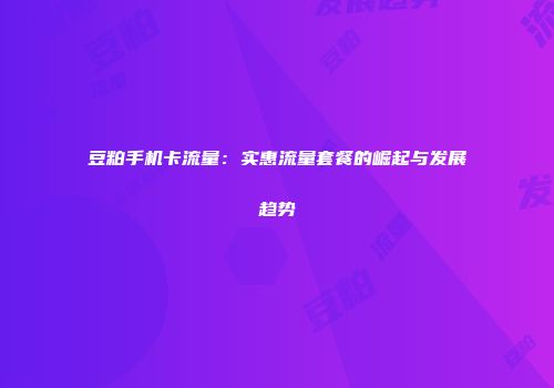 豆粕手机卡流量：实惠流量套餐的崛起与发展趋势