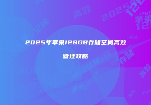 2025年苹果128GB存储空间高效管理攻略