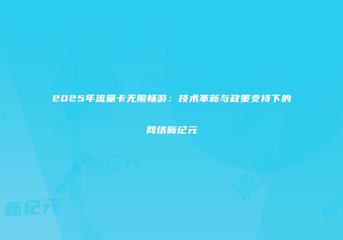 2025年流量卡无限畅游：技术革新与政策支持下的网络新纪元