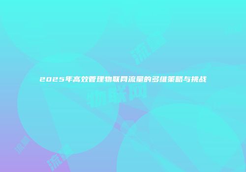 2025年高效管理物联网流量的多维策略与挑战