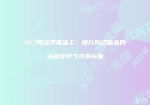 QCI等级高流量卡：提升网络体验的关键优势与未来展望