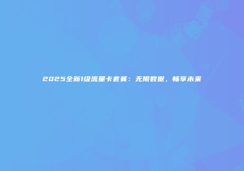 2025全新1级流量卡套餐：无限数据，畅享未来