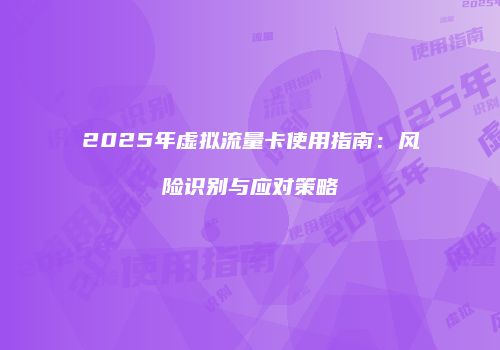 2025年虚拟流量卡使用指南：风险识别与应对策略