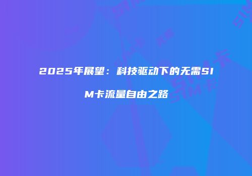 2025年展望：科技驱动下的无需SIM卡流量自由之路