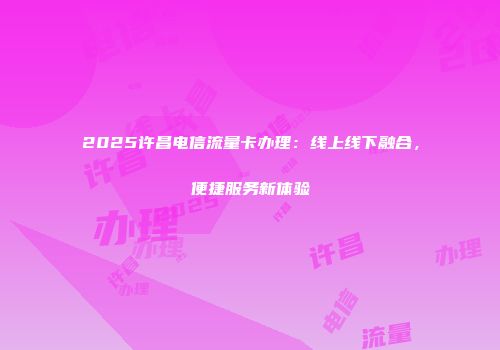 2025许昌电信流量卡办理：线上线下融合，便捷服务新体验