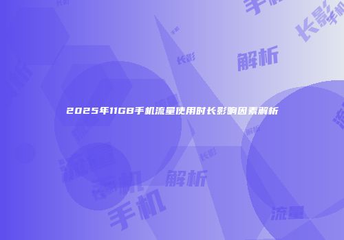 2025年11GB手机流量使用时长影响因素解析