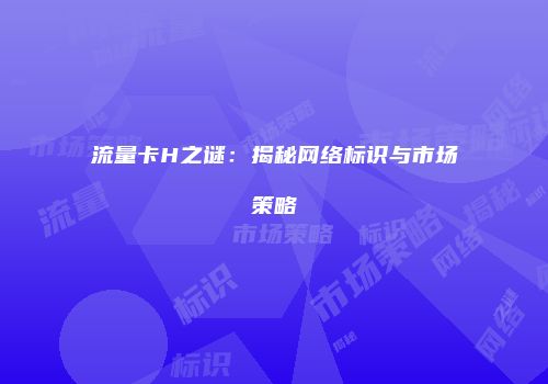 流量卡H之谜：揭秘网络标识与市场策略