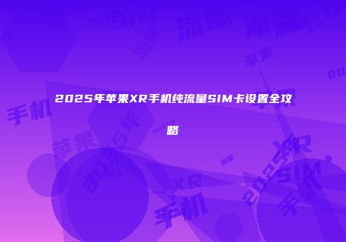 2025年苹果XR手机纯流量SIM卡设置全攻略