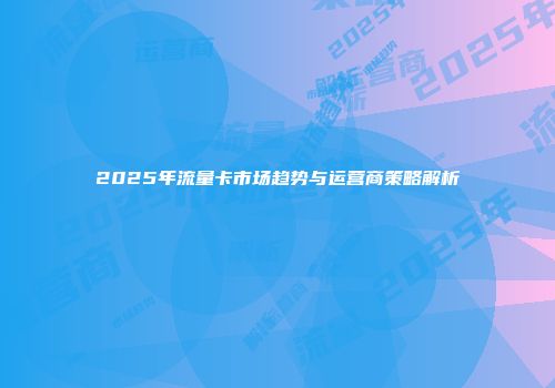 2025年流量卡市场趋势与运营商策略解析