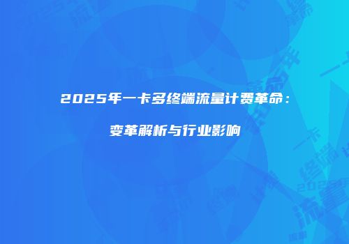 2025年一卡多终端流量计费革命：变革解析与行业影响