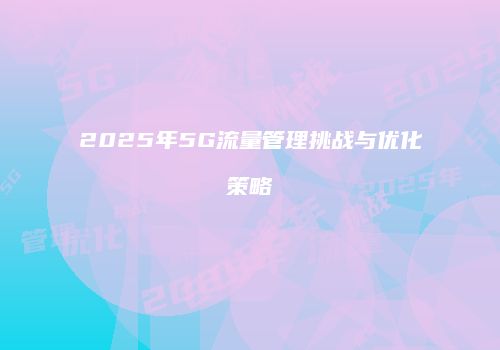 2025年5G流量管理挑战与优化策略