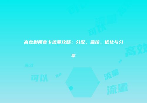 高效利用套卡流量攻略：分配、监控、优化与分享