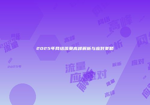 2025年网络流量高峰解析与应对策略