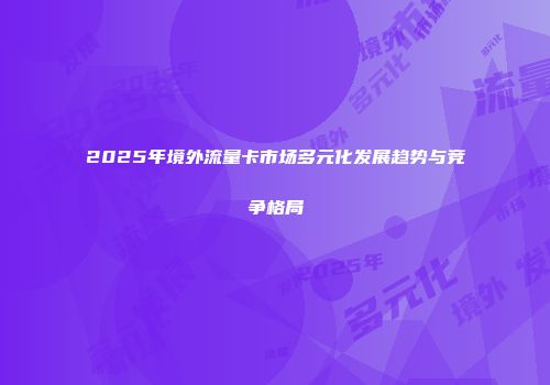 2025年境外流量卡市场多元化发展趋势与竞争格局
