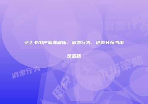 芝士卡用户画像解析：消费行为、地域分布与市场策略