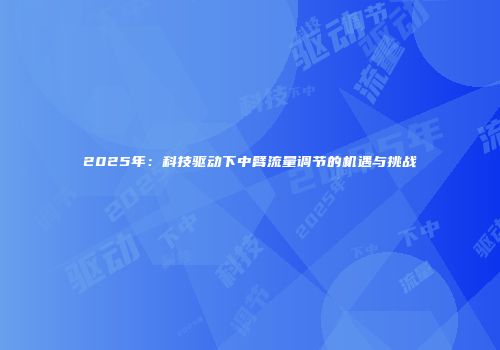 2025年：科技驱动下中臂流量调节的机遇与挑战