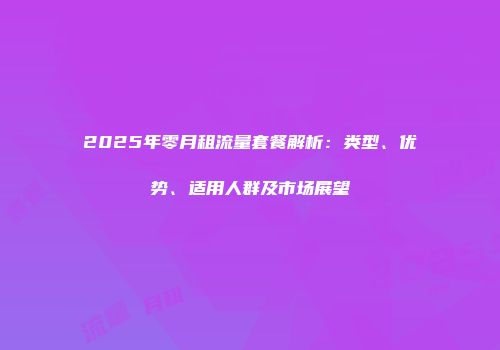 2025年零月租流量套餐解析：类型、优势、适用人群及市场展望