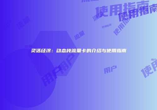 灵活经济：动态纯流量卡的介绍与使用指南