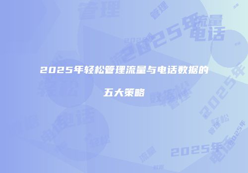 2025年轻松管理流量与电话数据的五大策略