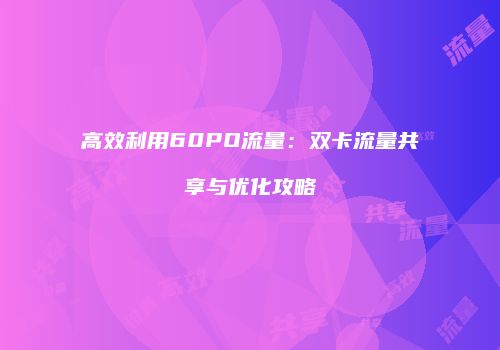高效利用60PO流量：双卡流量共享与优化攻略