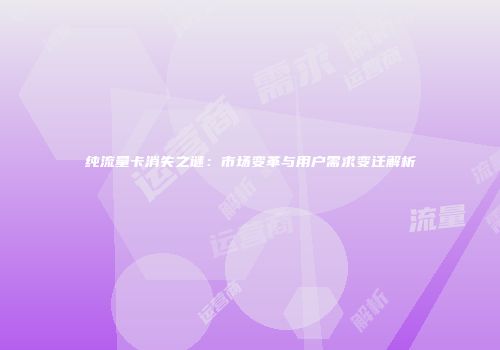 纯流量卡消失之谜：市场变革与用户需求变迁解析