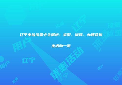 辽宁电信流量卡全解析：类型、推荐、办理及优惠活动一览