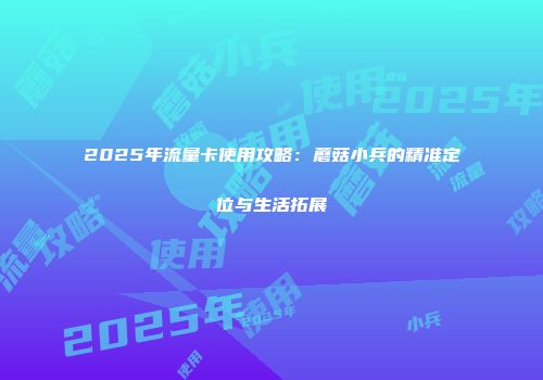 2025年流量卡使用攻略：蘑菇小兵的精准定位与生活拓展