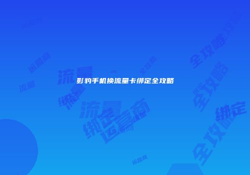 影豹手机换流量卡绑定全攻略