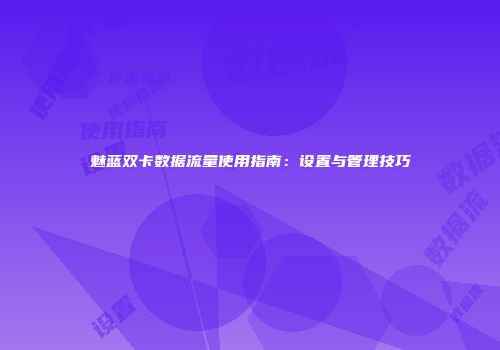 魅蓝双卡数据流量使用指南：设置与管理技巧