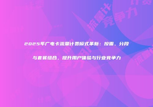 2025年广电卡流量计费模式革新：按需、分段与套餐组合，提升用户体验与行业竞争力