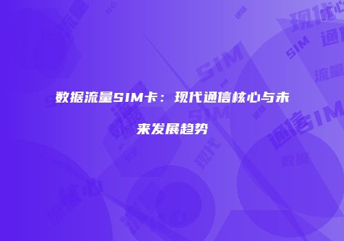 数据流量SIM卡：现代通信核心与未来发展趋势